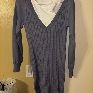 Fashion Nova Blue Long Sleeve Dress